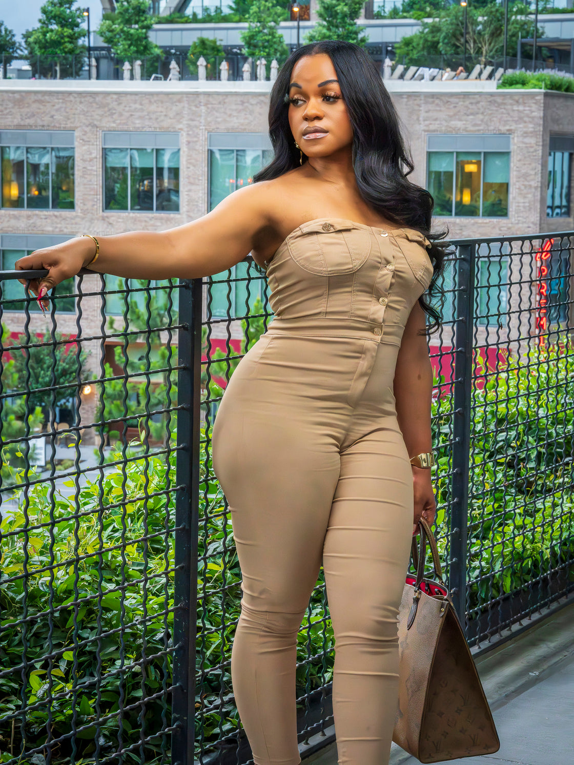 Brown Denim Jumpsuit