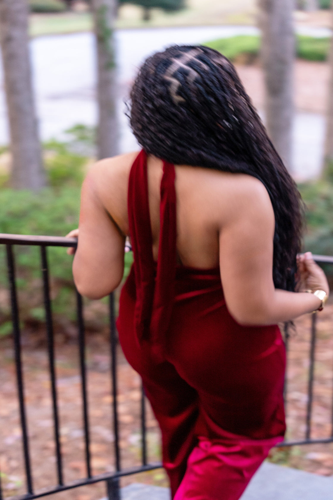 Wine Down Halter Jumpsuit